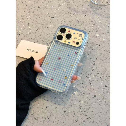 Summer Poolside Blue Gingham iPhone Case