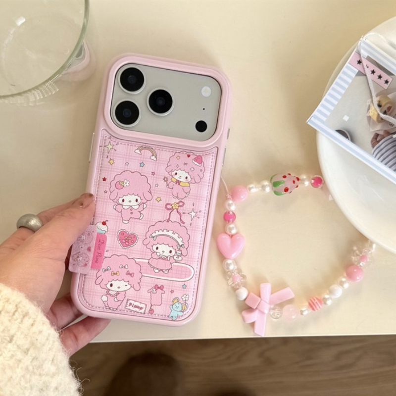 Cute Pink Leather iPhone Case