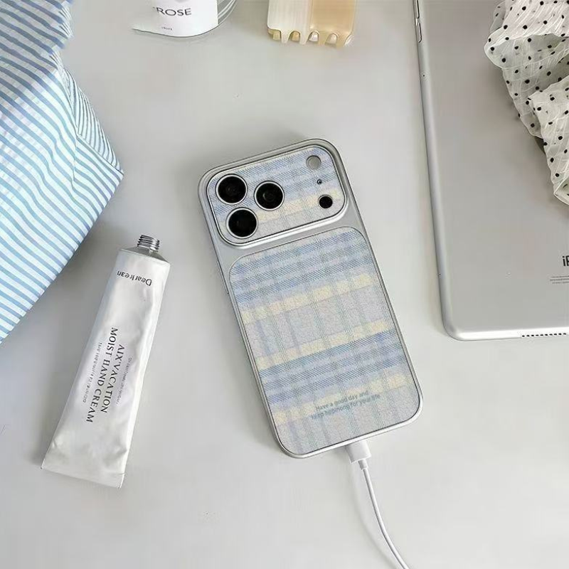 Monet Blue Plaid iPhone Case