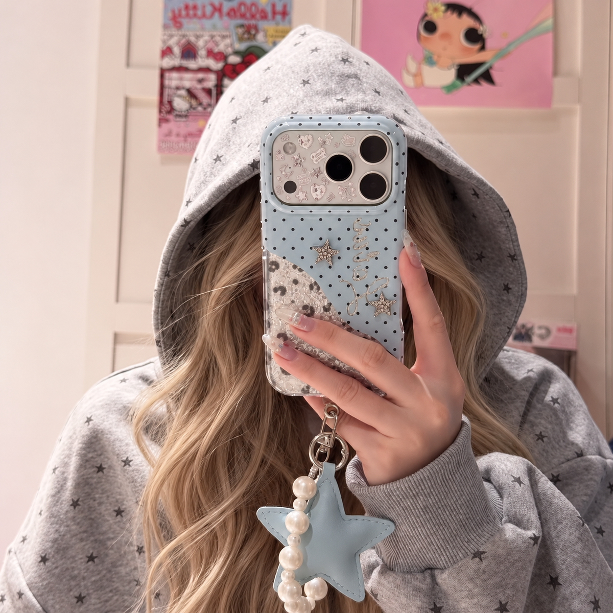 Sky Blue Starry Dream Glitter iPhone Case