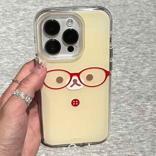 Cute Bear Glasses iPhone Case