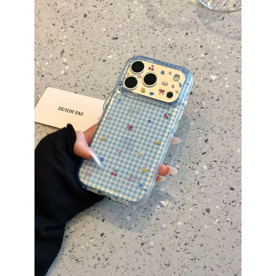 Summer Poolside Blue Gingham iPhone Case