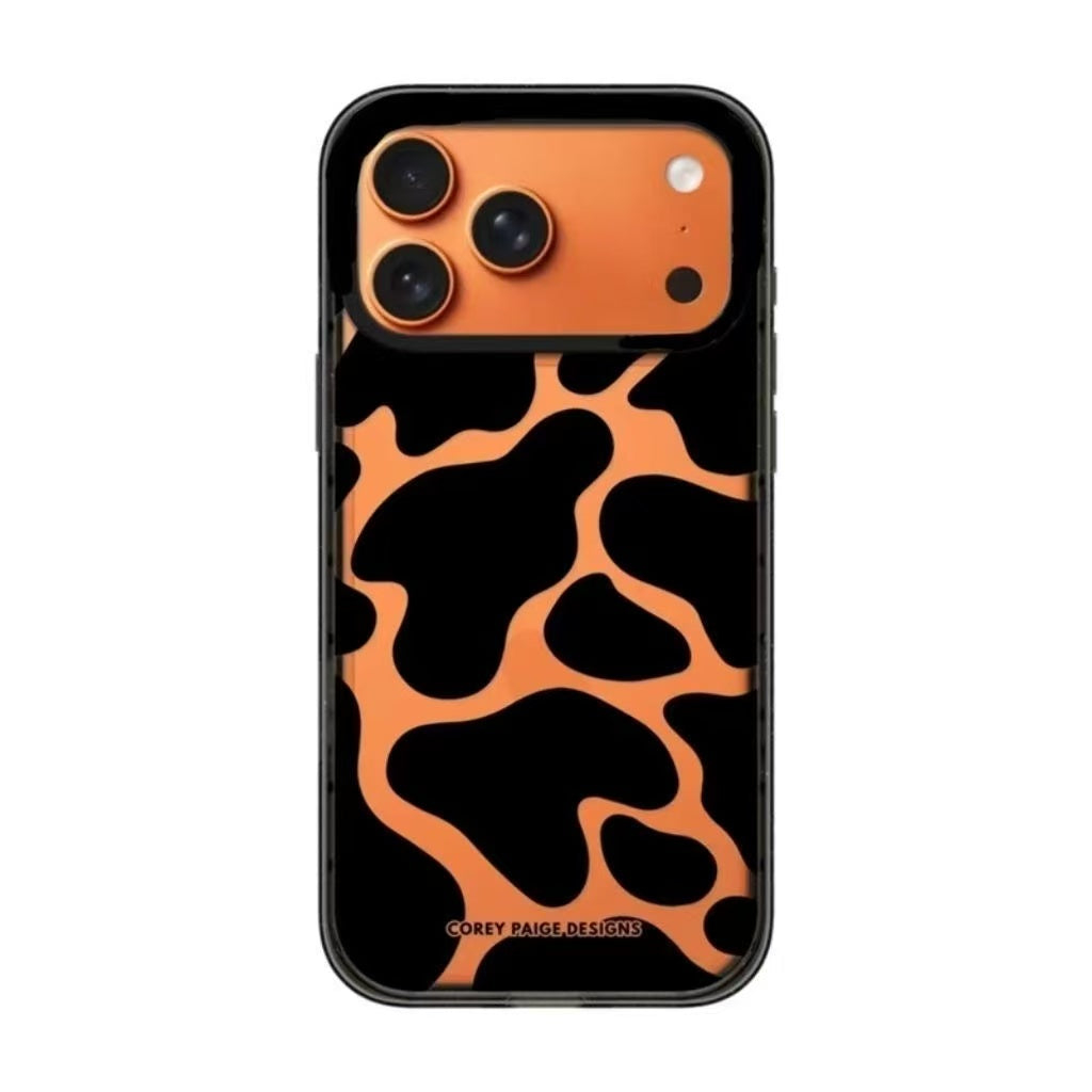 Orange Cow Print Aesthetic Bold Pattern iPhone Case
