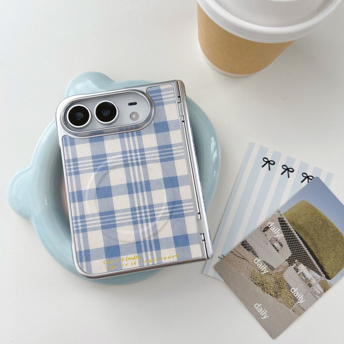 Blue Picnic Plaid iPhone Duo Case