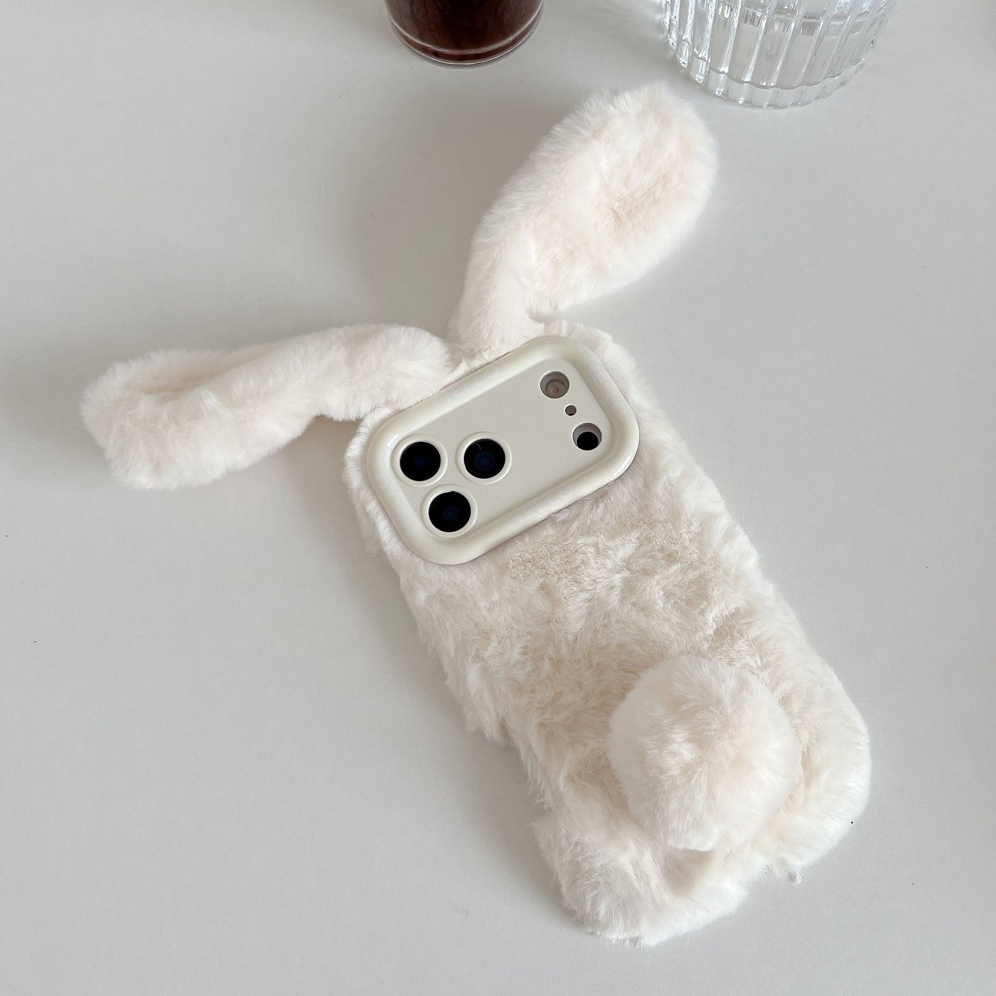 Cute Pink Bunny Ear Plush iPhone Case