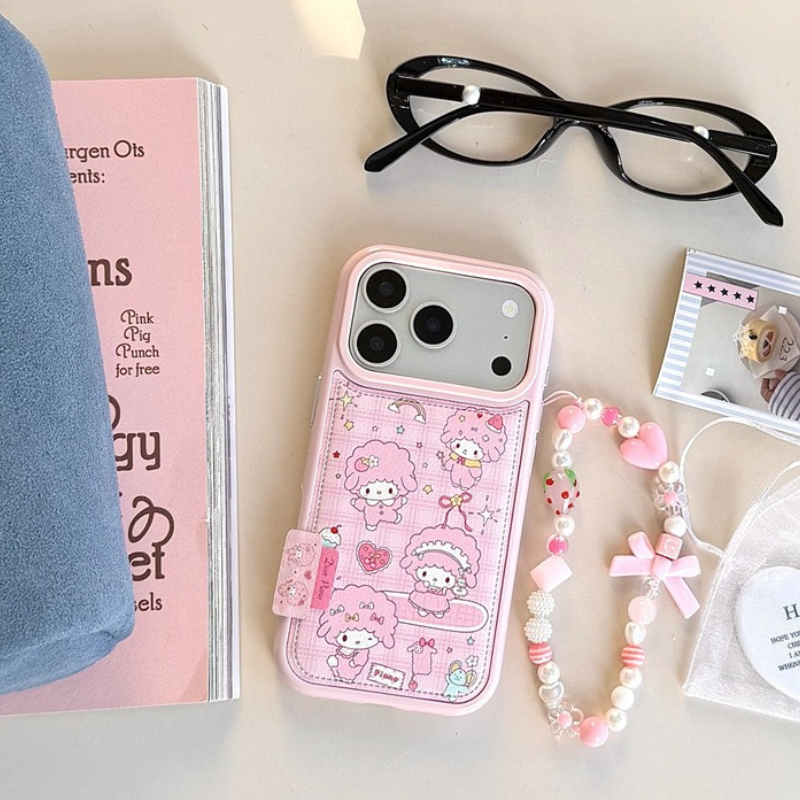 Cute Pink Leather iPhone Case