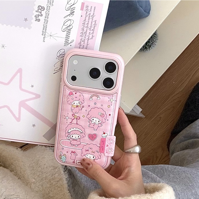Cute Pink Leather iPhone Case
