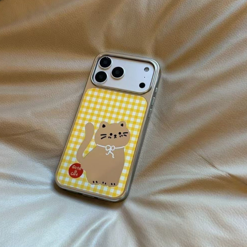 Cute Cat Gingham IPhone Case