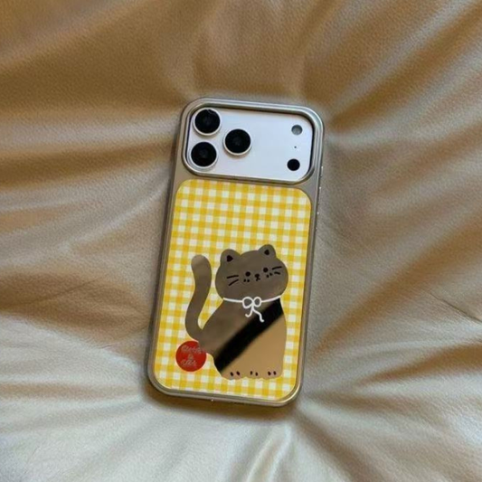 Cute Cat Gingham IPhone Case