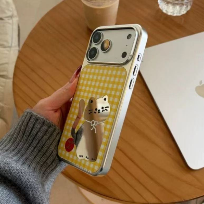 Cute Cat Gingham IPhone Case