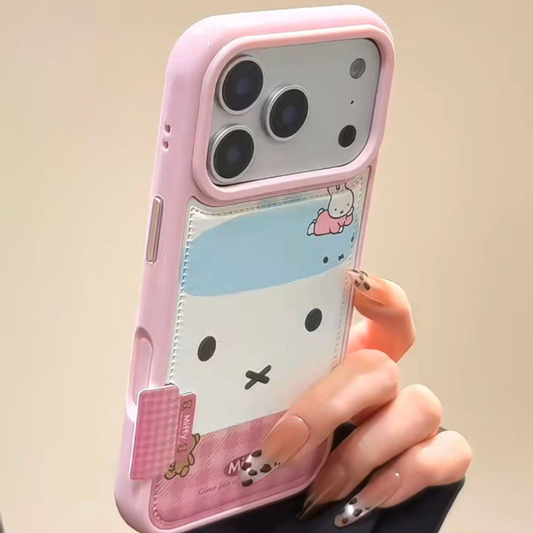 Cute Pink Bunny Phone Case with Charm