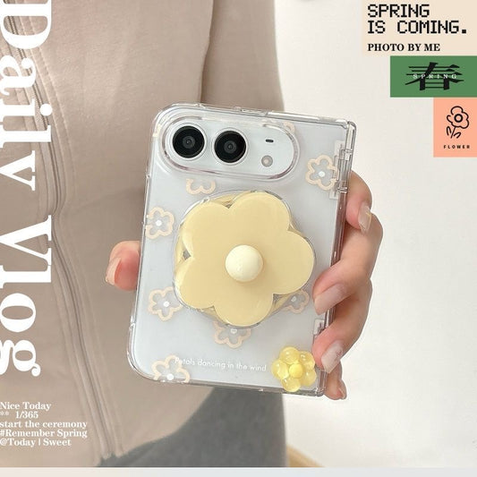 Flower Magnetic Stand iPhone Duo Case – Clear Floral Kickstand Phone Case