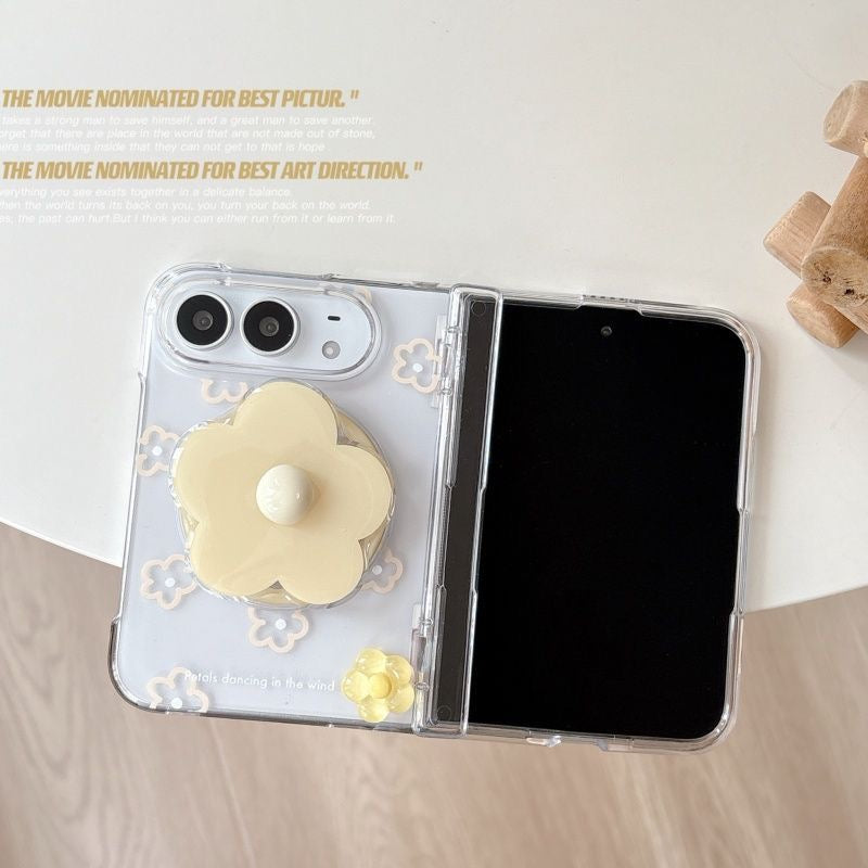 Flower Magnetic Stand iPhone Duo Case – Clear Floral Kickstand Phone Case
