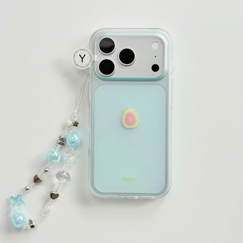 Guava Glow iPhone Case with Beaded Charm |
