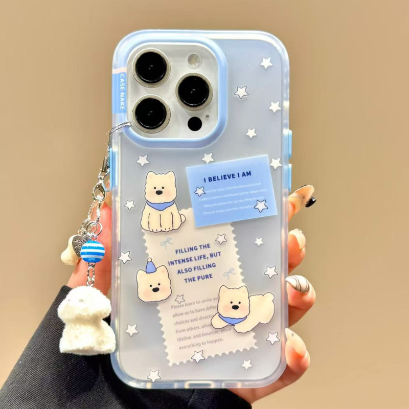 Kawaii Blue Puppy iPhone Case