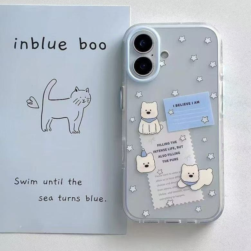 Kawaii Blue Puppy iPhone Case