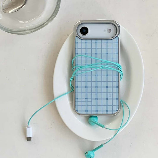Korean Blue Plaid iPhone Case