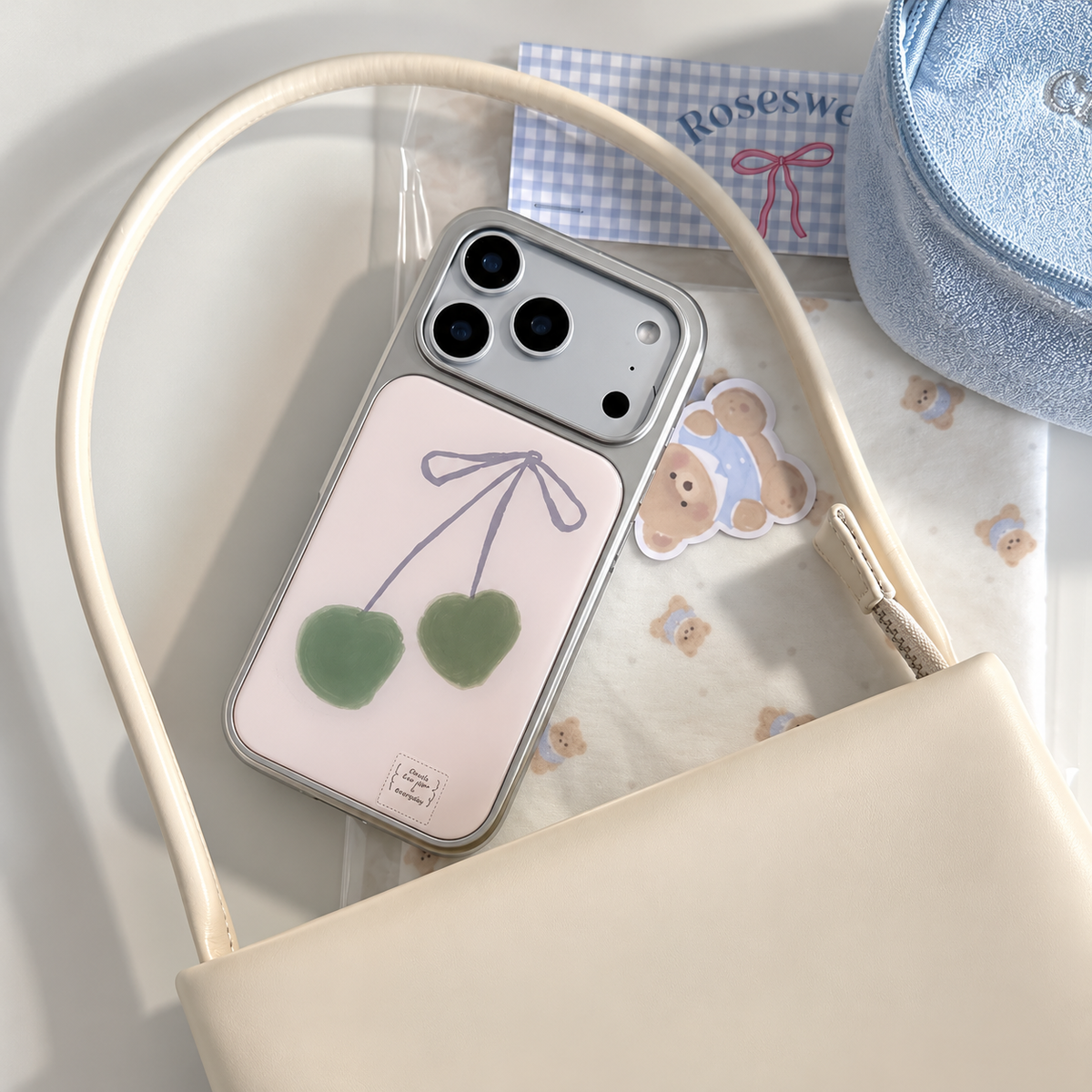 Lucky Heart Cherries iPhone Case