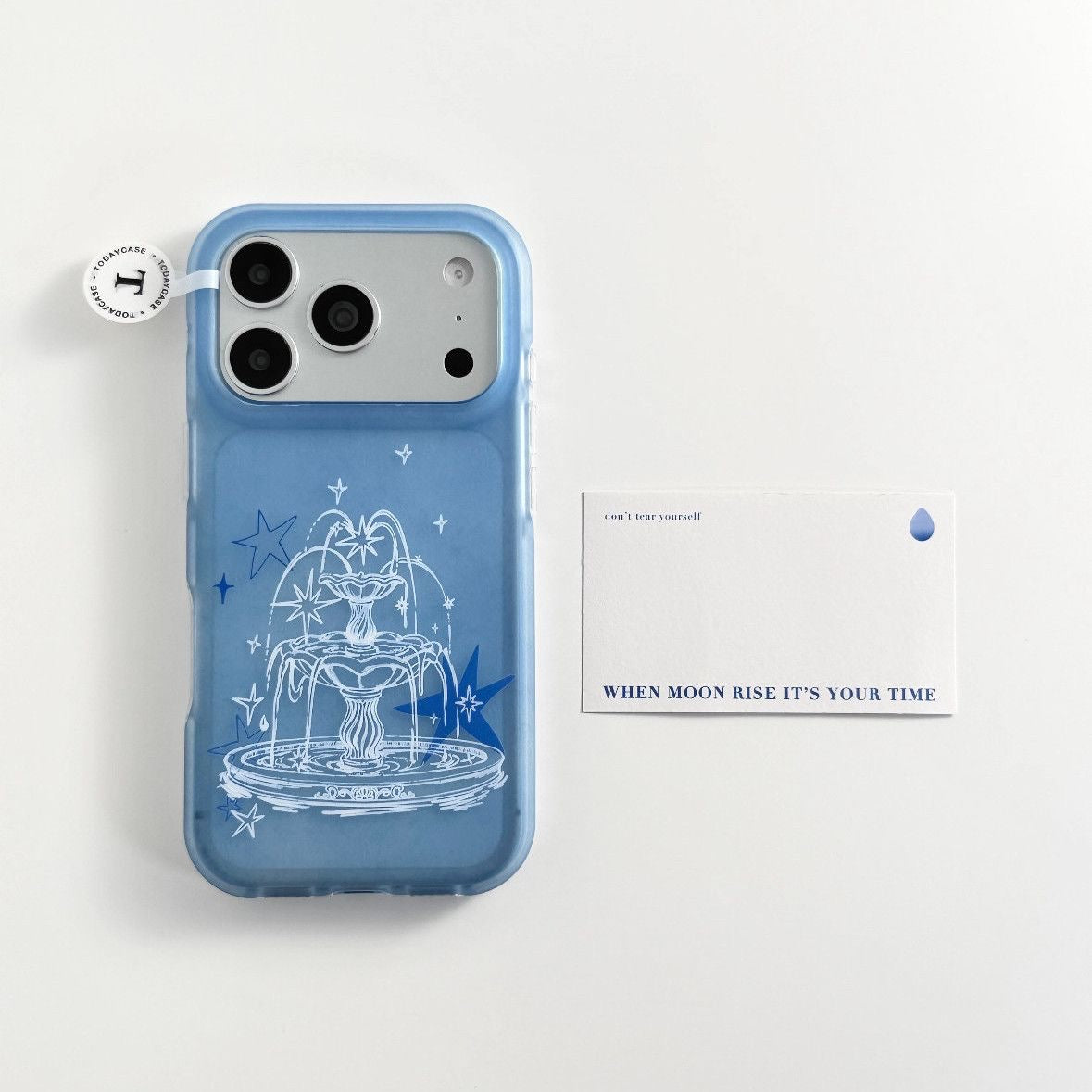 Blue Lucky Moon Fountain iPhone Case