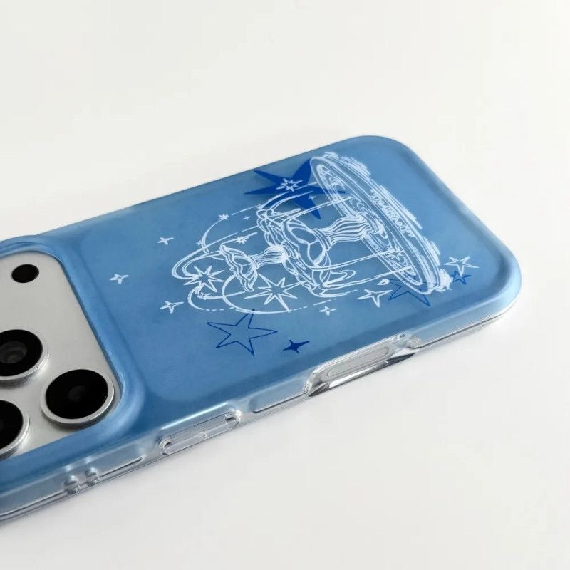 Blue Lucky Moon Fountain iPhone Case
