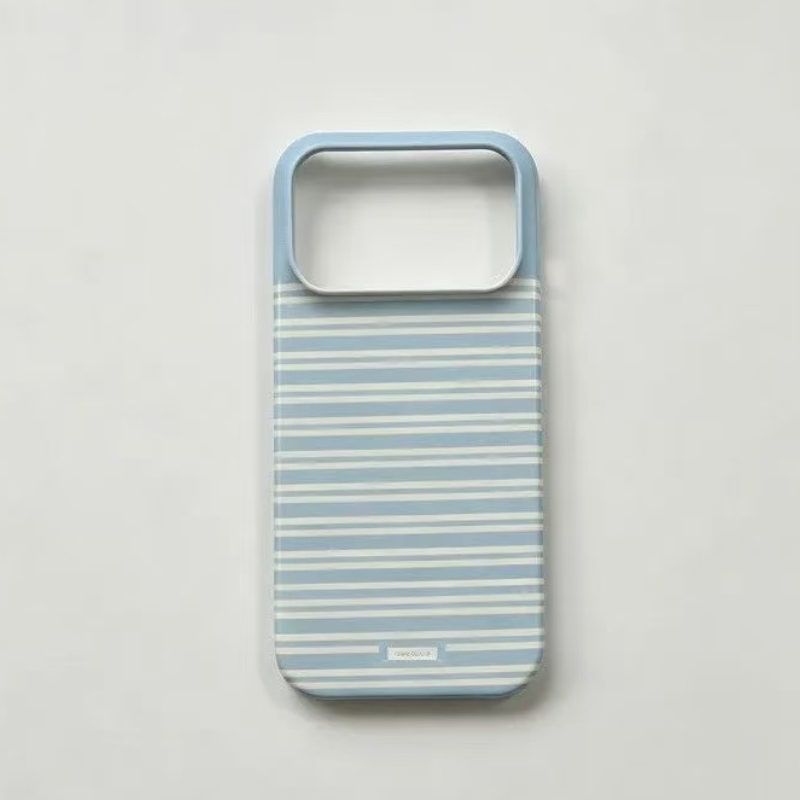 Minimalist Striped Pattern iPhone Case – Summer Blue