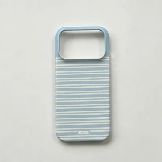 Minimalist Striped Pattern iPhone Case – Summer Blue