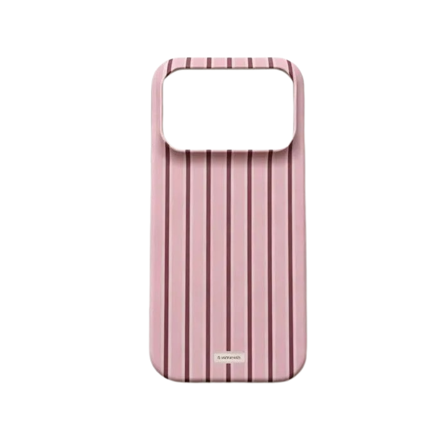 Minimalist Striped Pattern iPhone Case – Blush Pink