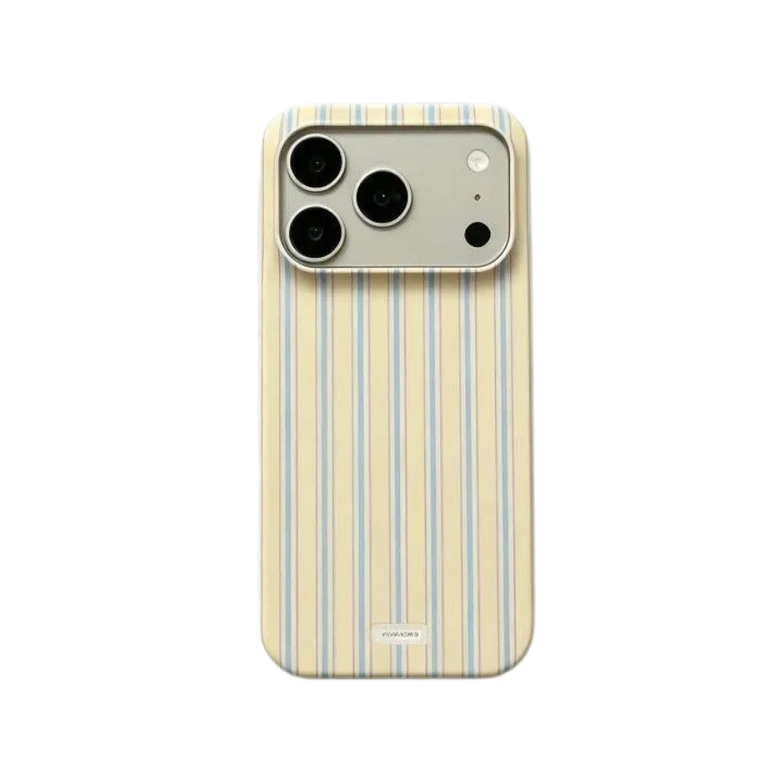 Minimalist Striped Pattern iPhone Case – Butter Yellow