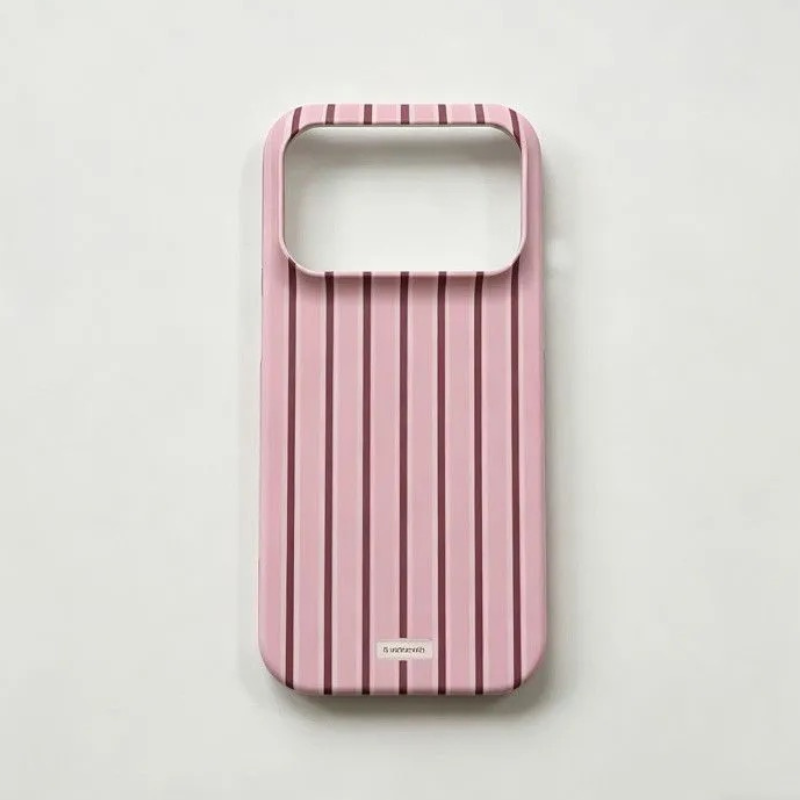 Minimalist Striped Pattern iPhone Case – Blush Pink