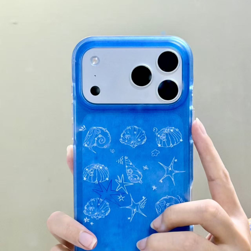 Ocean Blue Seashell iPhone Case