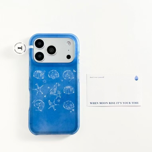 Ocean Blue Seashell iPhone Case
