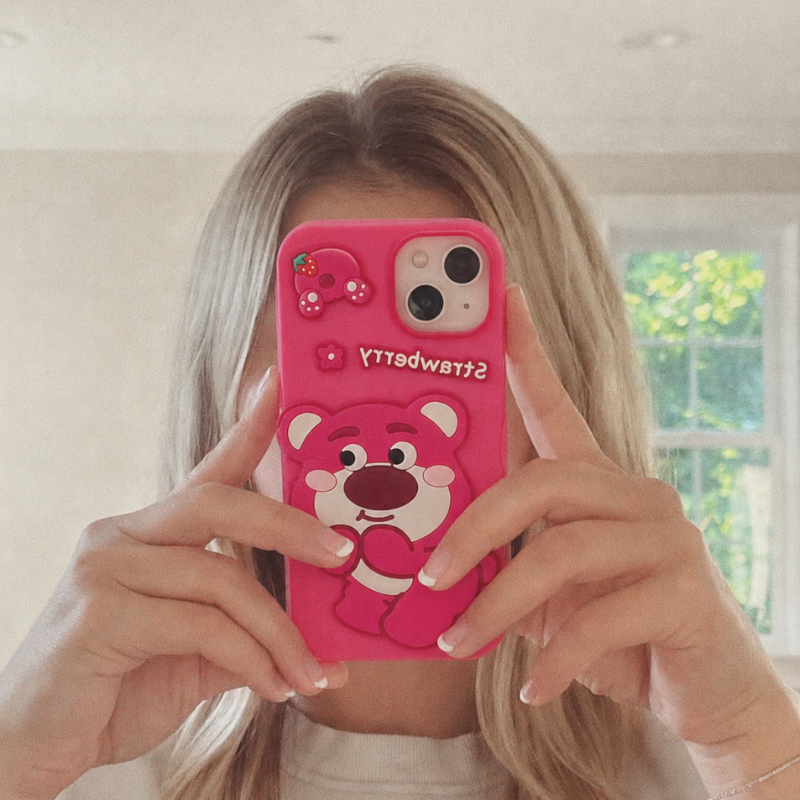 Pink Bear Kawaii iPhone Case