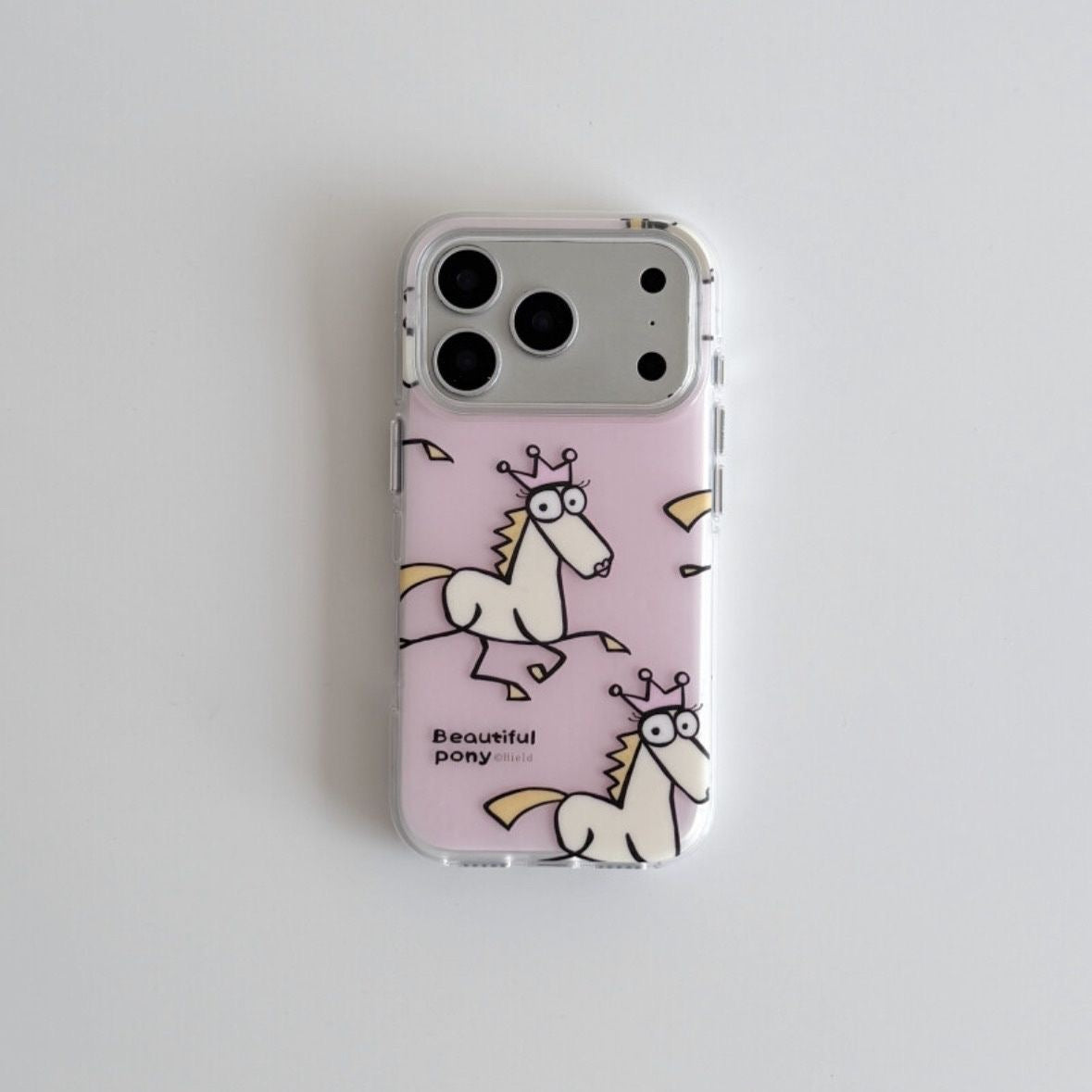 Pink Pony iPhone Case – Cute Cartoon Horse Clear Case