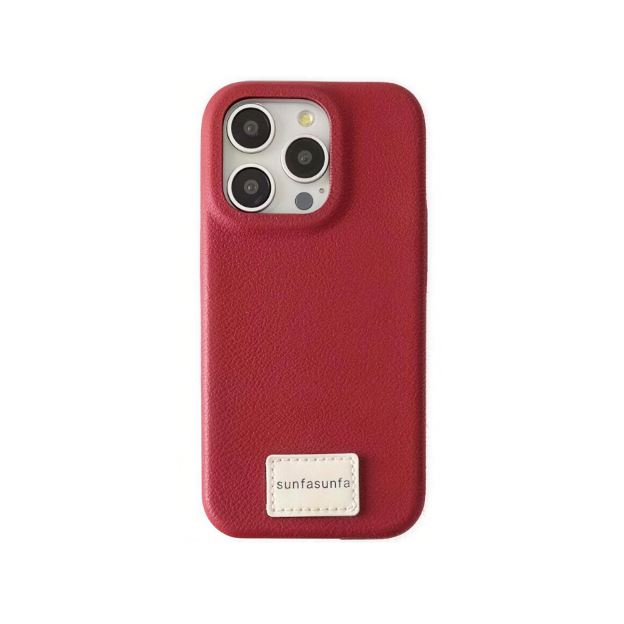 Vintage Red Leather iPhone Case