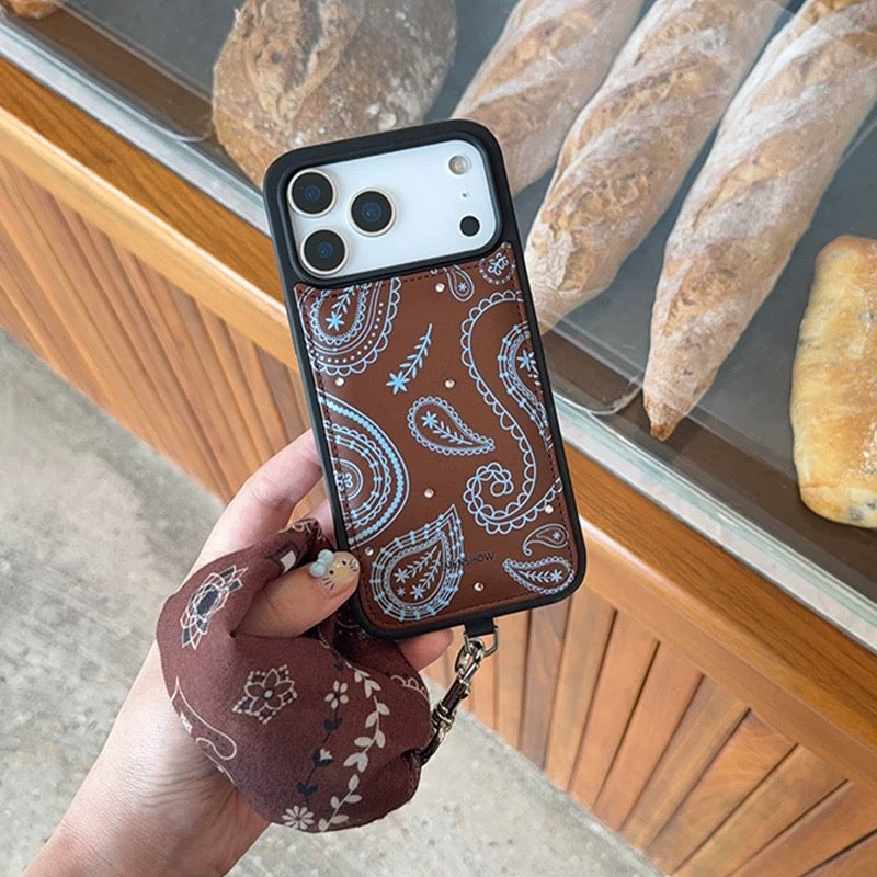 Vintage Paisley Brown Aesthetic Style iPhone Case