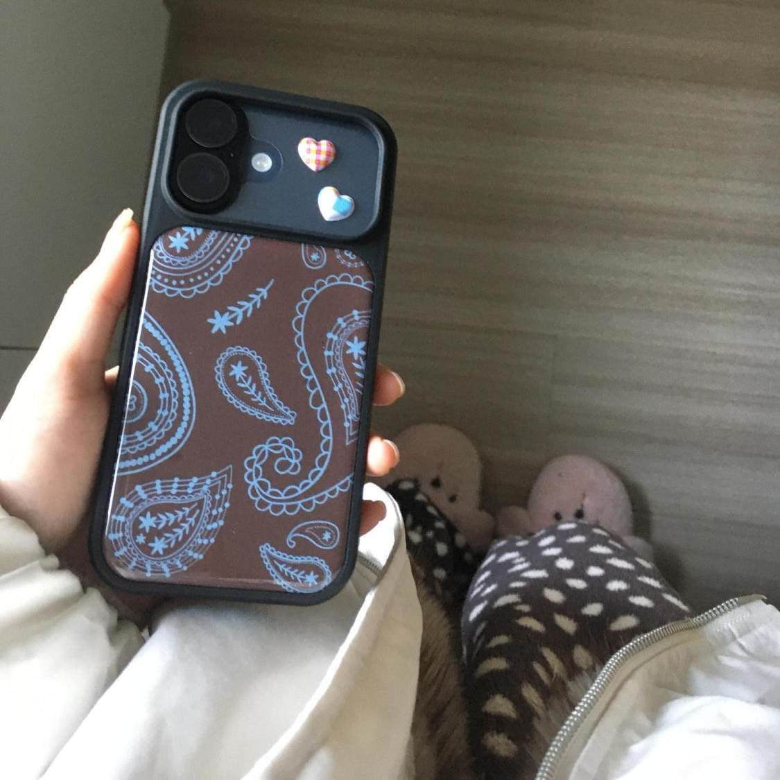 Vintage Paisley Brown Aesthetic Style iPhone Case