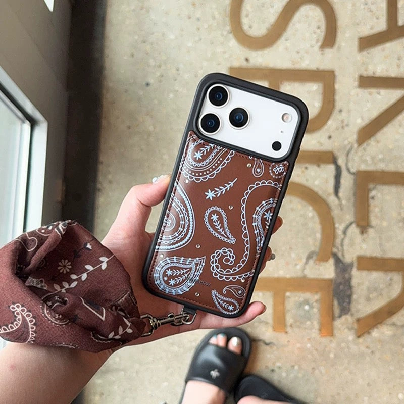 Vintage Paisley Brown Aesthetic Style iPhone Case