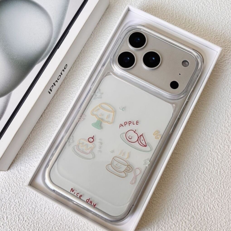 Cute Apple Coffee Clear iPhone Case