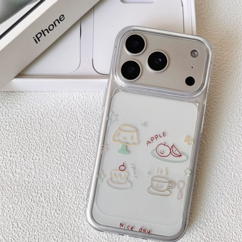 Cute Apple Coffee Clear iPhone Case