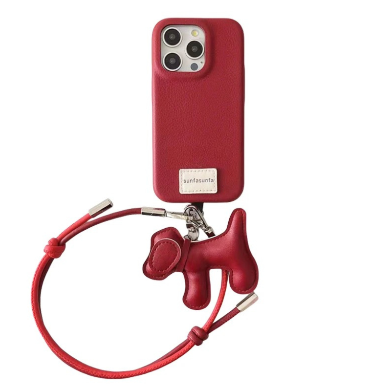 Vintage Red Leather iPhone Case