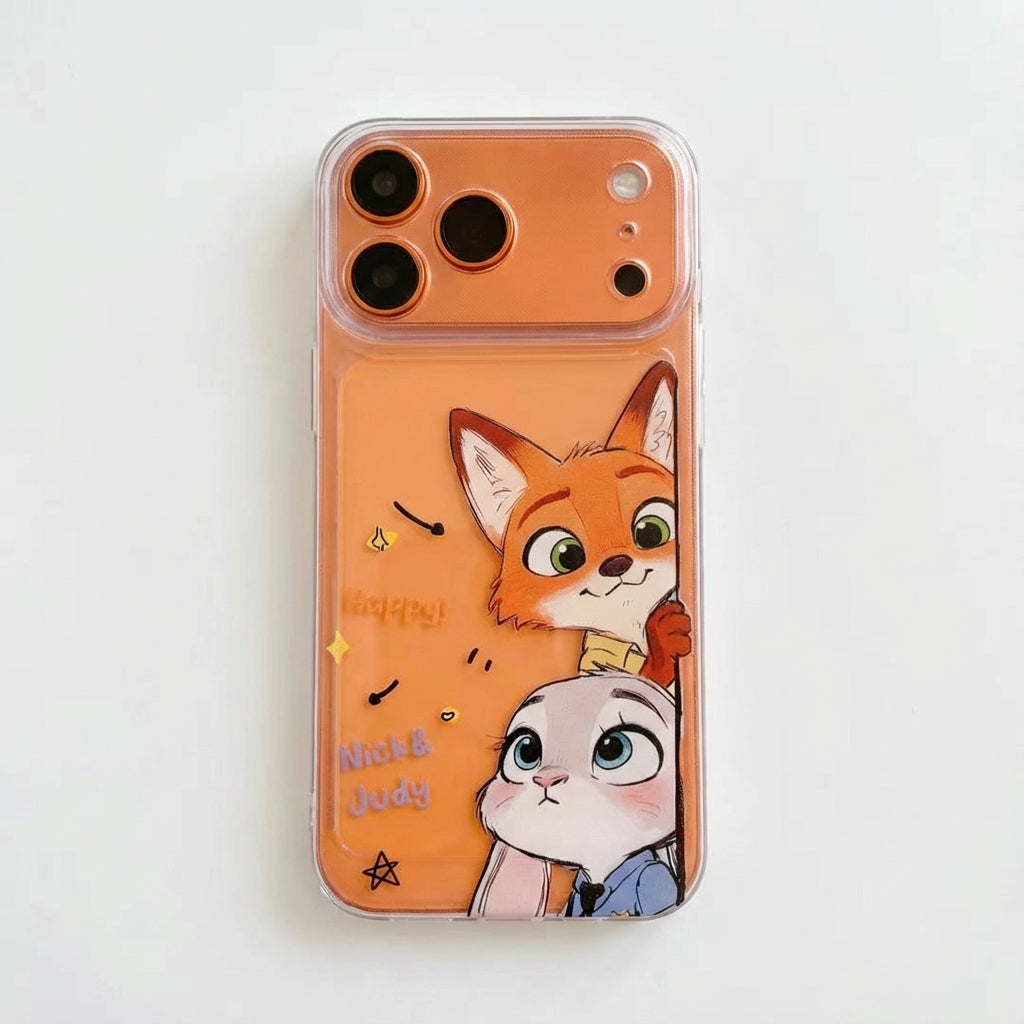 Cute Fox & Bunny Clear Protective iPhone Case