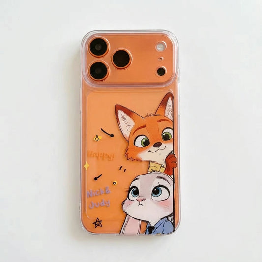 Cute Fox & Bunny Clear Protective iPhone Case