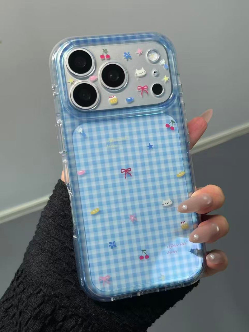Summer Poolside Blue Gingham iPhone Case