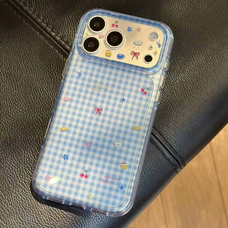 Summer Poolside Blue Gingham iPhone Case